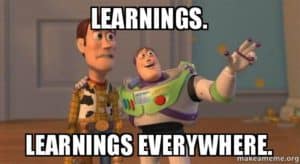 learnings meme with toy story characters