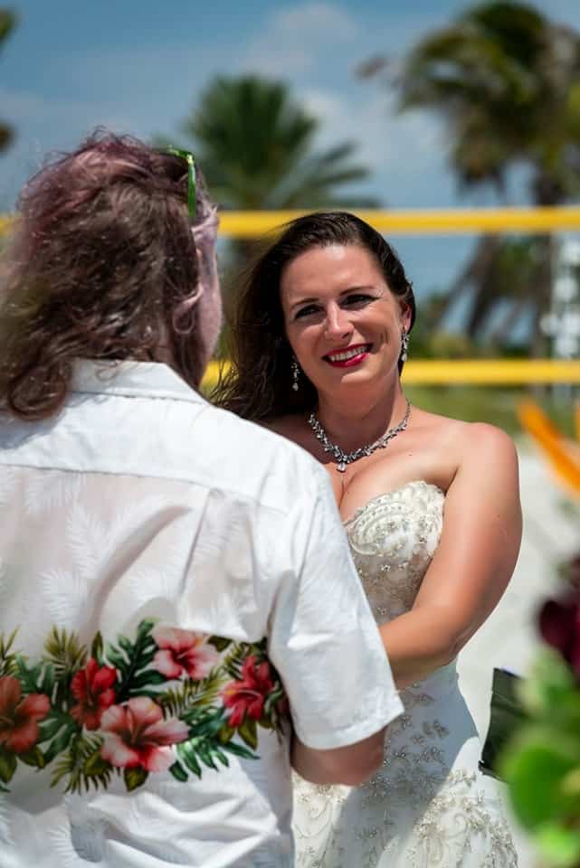 bride saying wedding vows