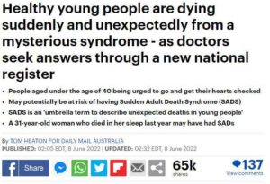 The Daily Mail and other mainstream media sources brazenly try to pass off vaccine injury and death as a mysterious new syndrome called Sudden Adult Death Syndrome