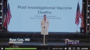 dr. ryan cole discusses vaccine dangers at frontline doctors summit