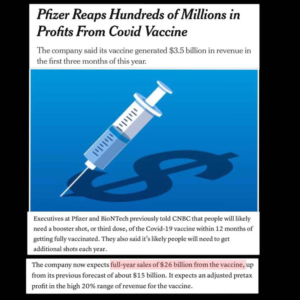 pfizer reaps hundreds of millions in profits from covid vaccine