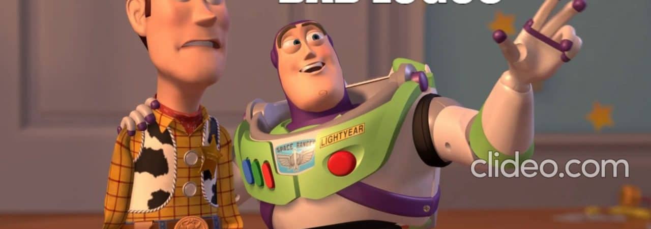 woody and buzz lightyear see bad logos everywhere