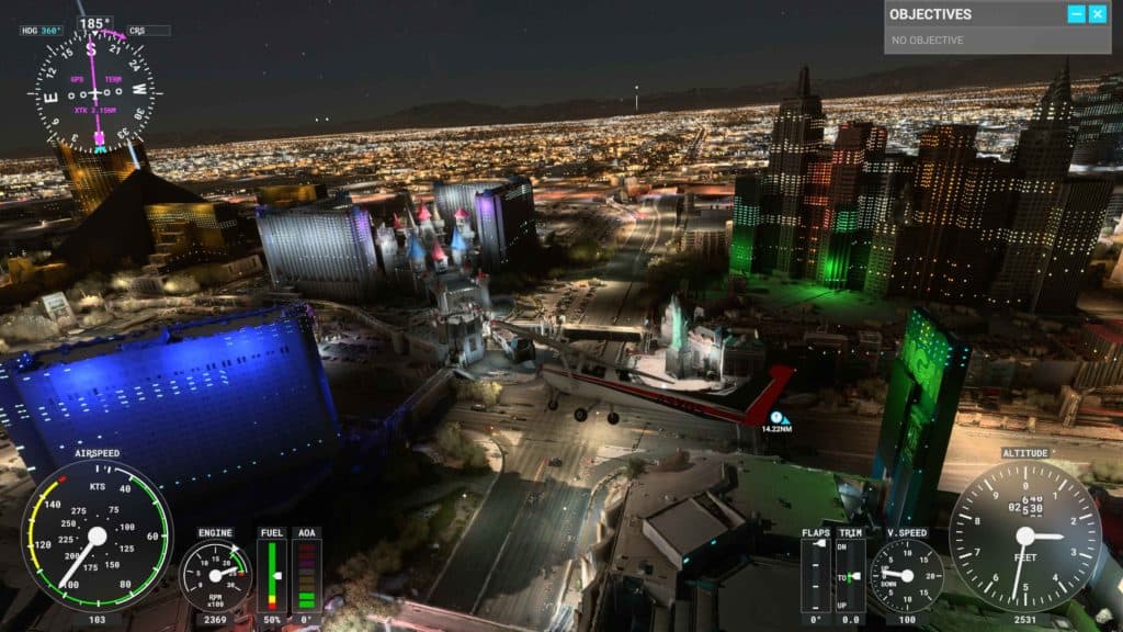 microsoft flight simulator flying over las vegas