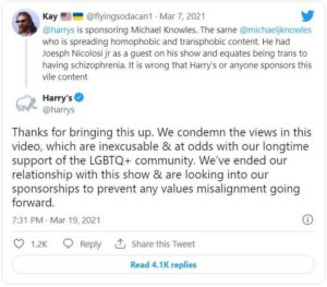 The complainy tweet that brought The Daily Wire's video to the attention of Harry's Razors