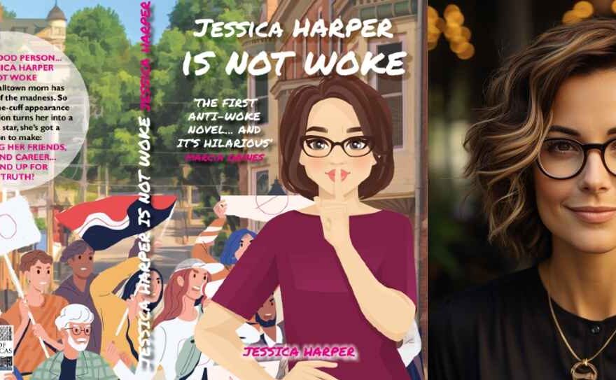 Cover art and author photo for the book, Jessica Harper Is Not Woke