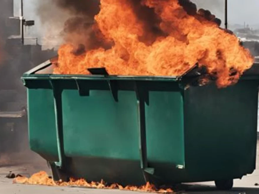 Photo of a dumpster fire